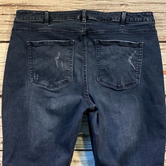 Lane Bryant Womens Jeans sz 22 Dark Wash Denim Skinny Ankle x27" Frayed Stretch - Picture 10 of 11